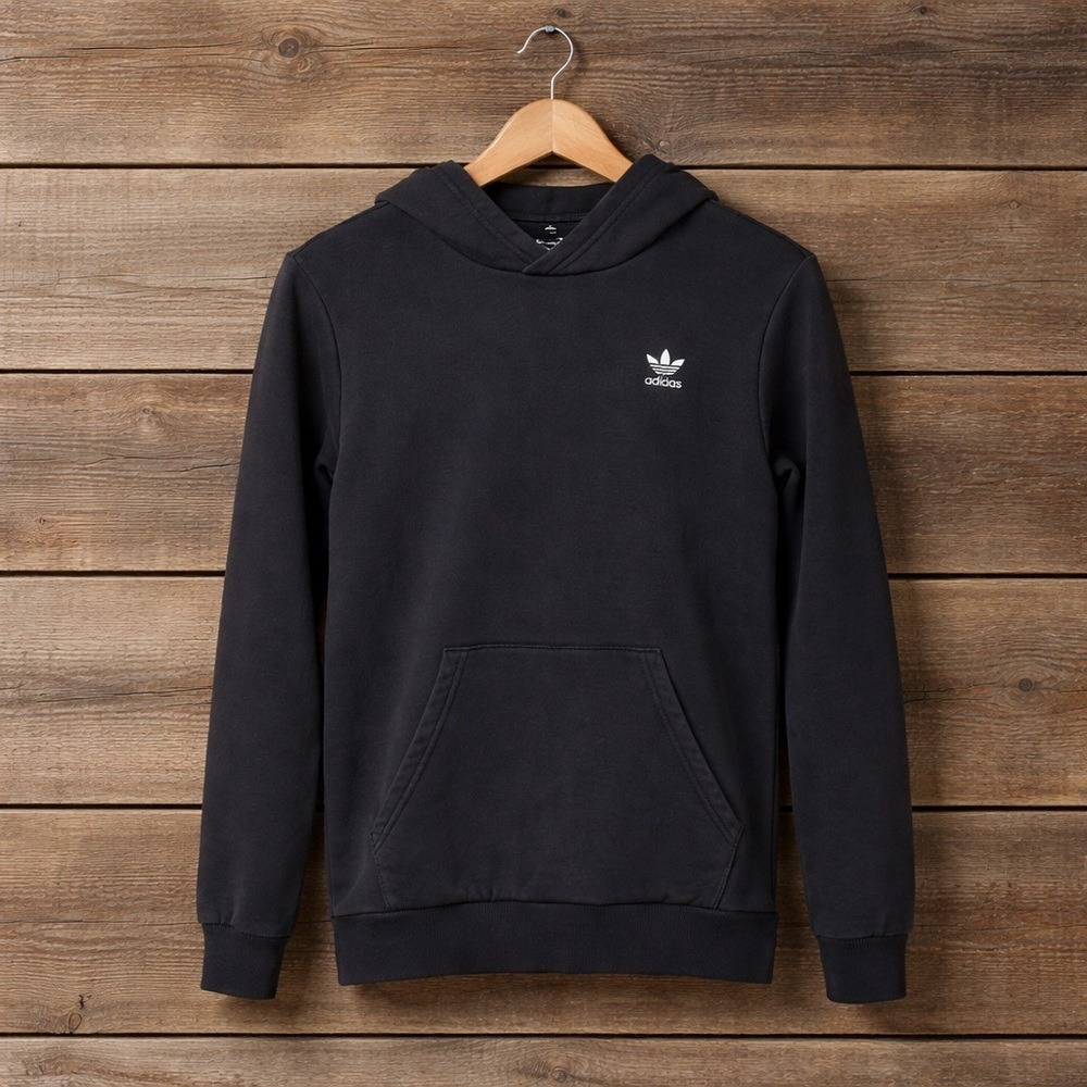 Adidas‎ Black Trefoil Logo Hoodie Youth Large Streetwear Athleisure